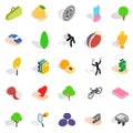 Natural stamina icons set, isometric style Royalty Free Stock Photo