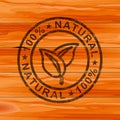 100% natural stamp means completely certified organic - 3d illustration Royalty Free Stock Photo