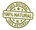 100% natural stamp means completely certified organic - 3d illustration Royalty Free Stock Photo