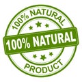 100% natural stamp Royalty Free Stock Photo