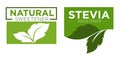 Natural stevia sweetener, logo or banner vector