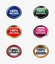 100% natural stickers tag Royalty Free Stock Photo