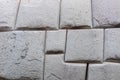 Natural stone abstract background wall made by ancient Inca of Peru in South America. Background with copy space Royalty Free Stock Photo