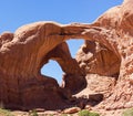 Double Arch in Arches National Park Utah America. Remarkable Landmark. Royalty Free Stock Photo