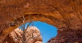 Natural stone arch in the Moab desert Royalty Free Stock Photo