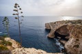 Natural stone arch and sea caves at Blue Grotto, Malta Royalty Free Stock Photo