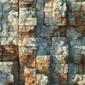 Natural Stone Background. Jagged Slate Rock Formation With Detailed Textures. Generative AI