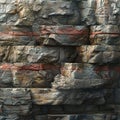 Natural Stone Background. Jagged Slate Rock Formation With Detailed Textures. Generative AI