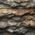 Natural Stone Background. Jagged Slate Rock Formation With Detailed Textures. Generative AI