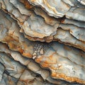 Natural Stone Background. Jagged Slate Rock Formation With Detailed Textures. Generative AI