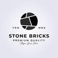 natural stone bricks vintage logo vector illustration design icon symbol.. Royalty Free Stock Photo