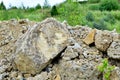 Natural stone dolomite in the limestone open-pit.