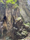 Natural stone hills in Batu Cave, Malaysia. Royalty Free Stock Photo