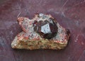 Natural stone mineral red garnet Royalty Free Stock Photo