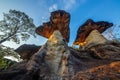 Natural stone pillars, sao chaliang,Pha Taem National Park. Royalty Free Stock Photo