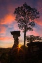 Natural stone pillars, sao chaliang,Pha Taem National Park. Royalty Free Stock Photo