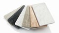 Natural stone samples with various texture options. 3D illustration