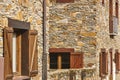 Natural stone slate house in La Hiruela. Architecture. Spain