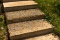 Natural stone stairs landscaping in home garden Royalty Free Stock Photo