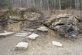 Natural Stone Steps in Nature Park Forest Royalty Free Stock Photo