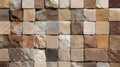 Natural stone wall cladding, brick work, ceramic vitrified high deep elevation tile design. Neural network ai generated Royalty Free Stock Photo