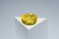 Natural stone yellow opal on a white background Royalty Free Stock Photo