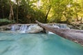 Natural stream waterfall in deep forest tropical jungle Royalty Free Stock Photo