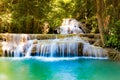 Natural stream waterfall in tropical deep froest Royalty Free Stock Photo