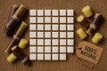 Natural Sugar Cubes and Raw Sugarcane on Burlap AI-GENERATED Royalty Free Stock Photo