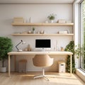 Natural Sunlight Illuminating a Minimalistic Contemporary Workspace with Copyspace Royalty Free Stock Photo