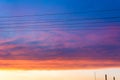 Natural Sunset. Bright Dramatic Sky And Dark Ground. Landscape Under Scenic Colorful Sky. Sun Over Skyline, Horizon. Royalty Free Stock Photo