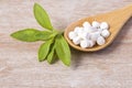 Stevia Sweetener Pills - Stevia rebaudiana Royalty Free Stock Photo