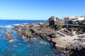 Natural swimming pool El Caleton panorama in town Garachico with Atlantic Ocean on Canary Island Tenerife, Spain