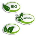 Natural symbols - stickers with leaf, plant