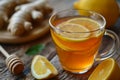 Natural tea with honey, lemon and ginger for health Royalty Free Stock Photo