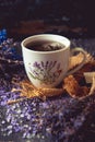 Natural tea with natural lavender flower Royalty Free Stock Photo
