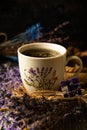 Natural tea with natural lavender flower Royalty Free Stock Photo