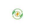 Natural tech energy logo design Royalty Free Stock Photo