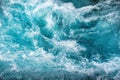 Natural texture crystal blue water rapids sea with air bubbles flowing motion Royalty Free Stock Photo