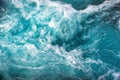 Natural texture crystal blue water rapids sea with air bubbles flowing motion Royalty Free Stock Photo