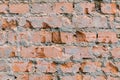 natural texture of an old red brick wall. for a graphic design background Royalty Free Stock Photo