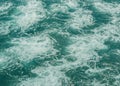 Sea texture, beautiful turquoise water waves with white foam, powerful nature concept, full frame, ocean