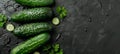 Natural textured background of fresh organic cucumbers for a vibrant and organic look Royalty Free Stock Photo