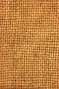 Natural textured burlap sackcloth hessian texture coffee sack dark country sacking canvas large detailed vertical macro background Royalty Free Stock Photo