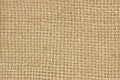 Natural textured burlap sackcloth hessian texture coffee sack, light country sacking canvas, horizontal pattern, macro background Royalty Free Stock Photo