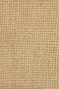 Natural textured burlap sackcloth hessian texture coffee sack, light country sacking canvas, vertical macro background pattern Royalty Free Stock Photo