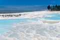 Natural thermal springs pools, travertines and terraces in Pamukkale, Denizli, Turkey. Cotton castle Royalty Free Stock Photo