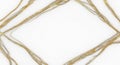 Natural threads forming a diamond frame on white background Royalty Free Stock Photo