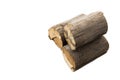 Natural timber wood log and trunk, stump and plank. Illustration of Wooden firewood construction materials isolated on white