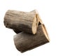 Natural timber wood log and trunk, stump and plank. Illustration of Wooden firewood construction materials isolated on white